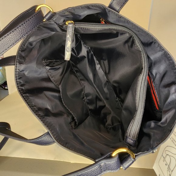 Tommy Hilfiger Navy North South Satchel with Detachable Pouch - NWT - Picture 10 of 12